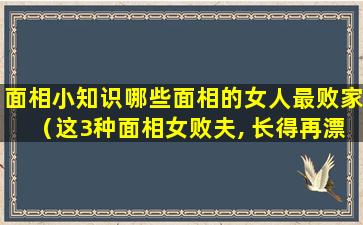 面相小知识哪些面相的女人最败家（这3种面相女败夫, 长得再漂亮也不能娶,小心掏空你家产）